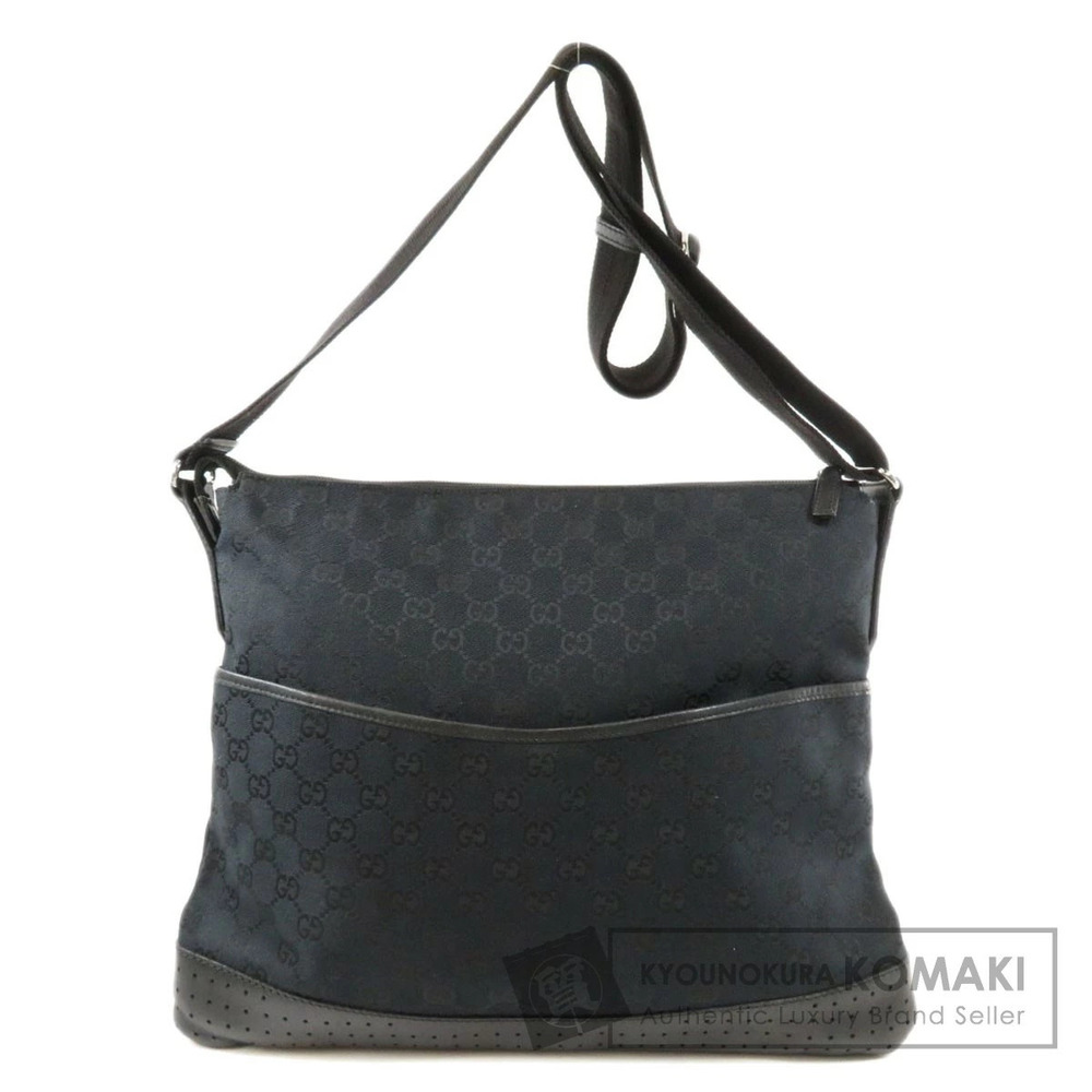 Gucci Black GG Monogram Canvas Messenger Bag
